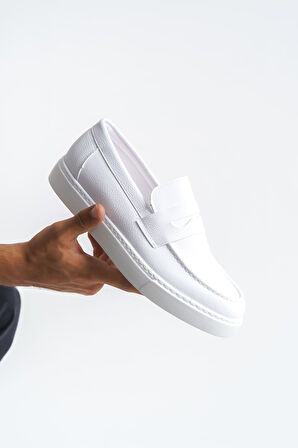 ET180 Estilo X Bağcıksız Cilt Erkek Günlük Spor Klasik Ayakkabı BT - Beyaz