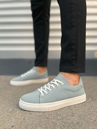 JET-122 Mode Bağcıklı Süet Erkek Günlük Sneaker Ayakkabı SBT - Mavi