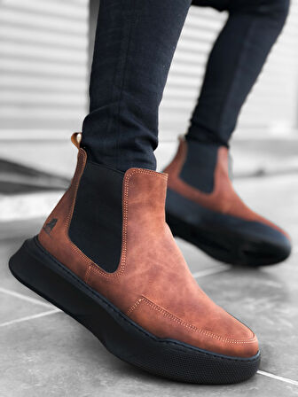 ET0150 Bağcıksız Bantlı Erkek Yüksek Taban Taba Spor Bot