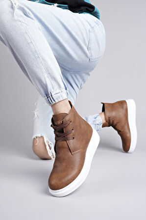 ET207 Oslo Bağcıklı Cilt Erkek Günlük Spor Bot BT - Taba