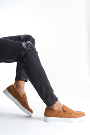 ET180 Estilo X Bağcıksız Süet Erkek Günlük Spor Klasik Ayakkabı BT - Taba