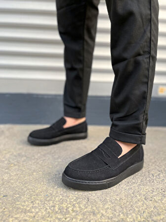 JET-180 Estilo X Bağcıksız Süet Erkek Günlük Spor Klasik Ayakkabı SST - Siyah