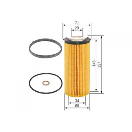 Bmw Yag Filtresi Bmw E90 E92 E93 F10 F01 E70 E71 - Bosch F026407094