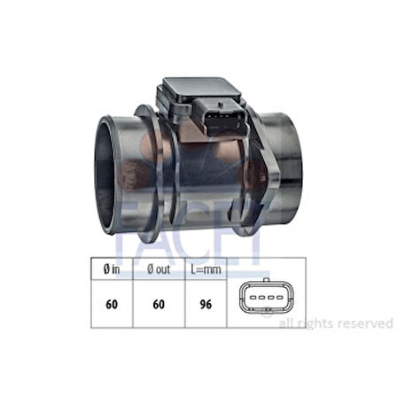 Psa Hava Debimetresi 207 107 206 206 + Plus -Bipper Nemo C2 C3 Fiesta 1.4hdi Fiesta 04>08 Fusıon 04>12 - Facet 10.1301