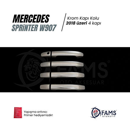 Mercedes Sprinter W907 Krom Kapı Kolu 4 Kapı 2018 Ve Üzeri Paslanmaz Çelik
