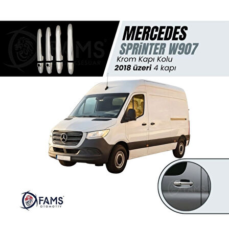 Mercedes Sprinter W907 Krom Kapı Kolu 4 Kapı 2018 Ve Üzeri Paslanmaz Çelik (ÇİFT DELİK)