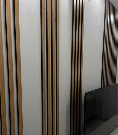 240 CM 12 ADET KENDİNDEN YAPIŞKANLI 8 MM AHŞAP ÇITA - BAMBU RENGİ