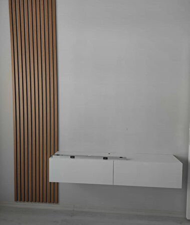 240 CM 12 ADET KENDİNDEN YAPIŞKANLI 8 MM AHŞAP ÇITA - BAMBU RENGİ