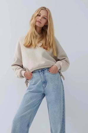 Mavi Kar Salaş Çnr Kadın Yüksek Bel Palazzo Jeans Likralı Esnek Kot Pantolon Yeni Hsn-2