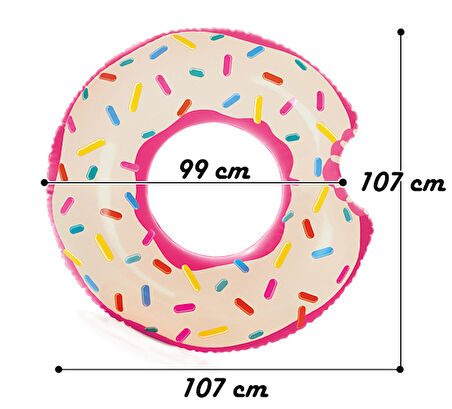 ES56265 Şekerli Donut Tasarımlı Havuz & Deniz Simidi Can Simidi 107 cm.