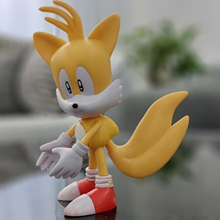 Sonic Hedgehog Kirpi Sonic Anime Karakter Figür Eklemli Silikon Oyuncak Milers Tails Prower 16 cm.