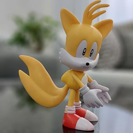 Sonic Hedgehog Kirpi Sonic Anime Karakter Figür Eklemli Silikon Oyuncak Milers Tails Prower 16 cm.