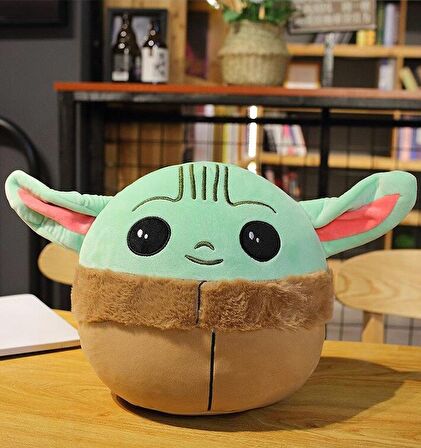 İthal Ürün Kürklü Kumaş Baby Yoda Star Wars Mandalorian Bebek Yoda Figür Peluş Oyuncak 20 cm.