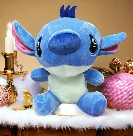 İthal Kumaş Yumuşak Dokulu Lilo & Stitch Stiç Anime Figür Peluş Oyuncak Uyku & Oyun Arkadaşı 27 cm.