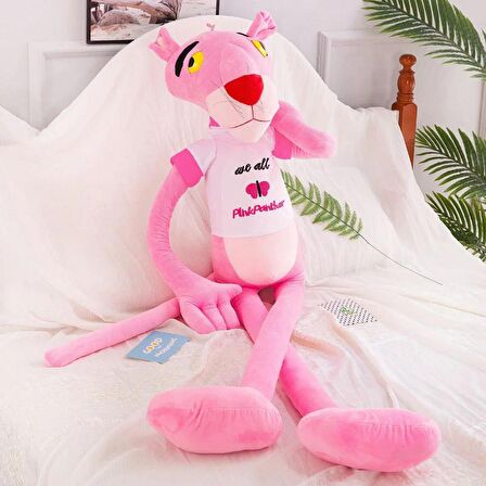 İthal Kumaş Efsane The Pink Panther Pembe Panter Aksiyon Figür Tişörtlü Peluş Oyuncak 60 cm.