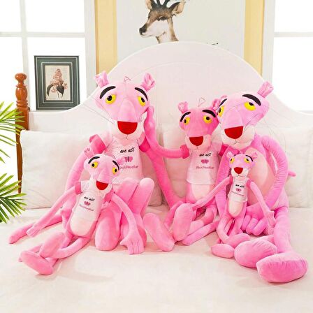 İthal Kumaş Efsane The Pink Panther Pembe Panter Aksiyon Figür Tişörtlü Peluş Oyuncak 60 cm.