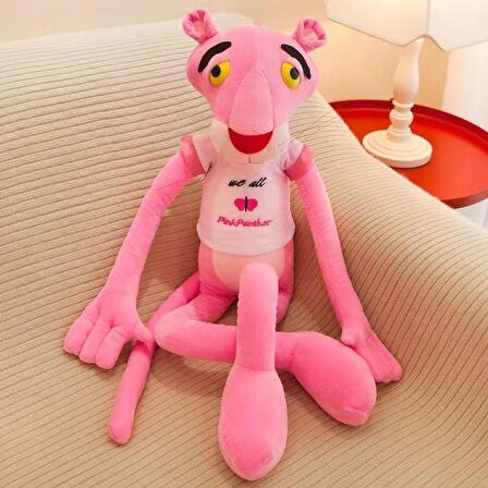 İthal Kumaş Efsane The Pink Panther Pembe Panter Aksiyon Figür Tişörtlü Peluş Oyuncak 60 cm.