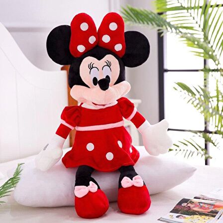 Miki Fare Mickey Mouse Minnie Mouse Figür Peluş Oyuncak Uyku & Oyun Arkadaşı Orta Boy 30 cm.