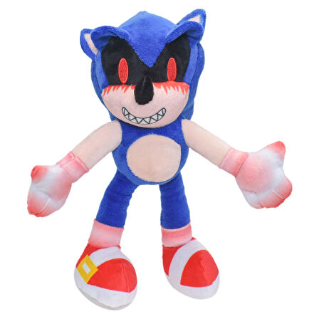 İthal Kumaş Sonic Exe Karanlık Kirpi Sonic Peluş Oyuncak Uyku & Oyun Arkadaşı Midi Boy 28 cm.