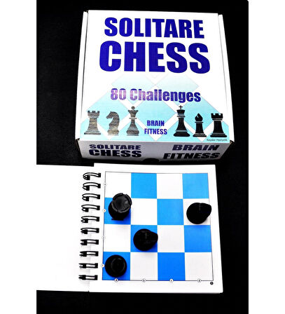 Tek Kişilik Satranç Seti Beyin Jimnastiği Satranç Eğitim Paketi 80 Görev Solitare Chess Brain Fitnes