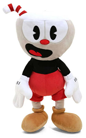 İthal Kumaş Fincan Kafalar Cuphead veya Mugman Figür Peluş Oyuncak Oyun & Uyku Arkadaşı 25 cm.