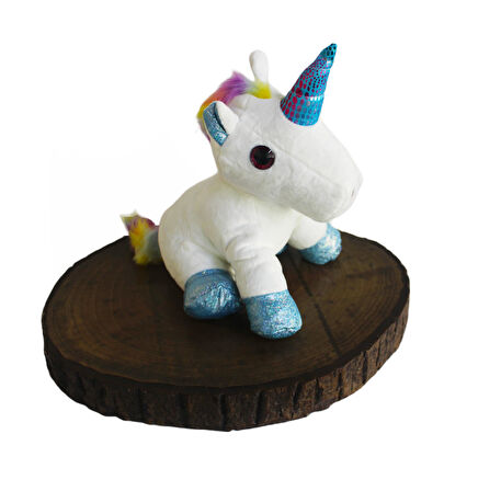 İthal Kumaş Sevimli Camgöz Boynuzlu Pegasus Unicorn Figür Peluş Oyuncak Oyun & Uyku Arkadaşı 28 cm.