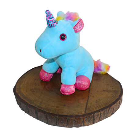 İthal Kumaş Sevimli Camgöz Boynuzlu Pegasus Unicorn Figür Peluş Oyuncak Oyun & Uyku Arkadaşı 28 cm.