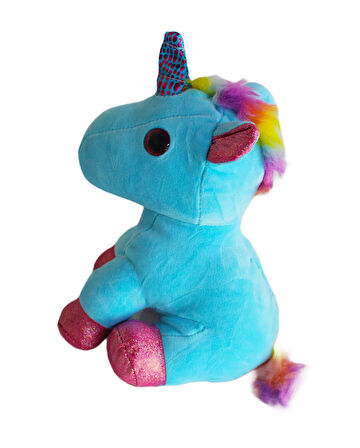 İthal Kumaş Sevimli Camgöz Boynuzlu Pegasus Unicorn Figür Peluş Oyuncak Oyun & Uyku Arkadaşı 28 cm.