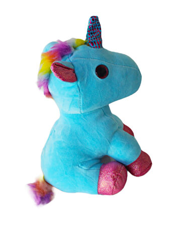İthal Kumaş Sevimli Camgöz Boynuzlu Pegasus Unicorn Figür Peluş Oyuncak Oyun & Uyku Arkadaşı 28 cm.