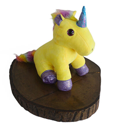 İthal Kumaş Sevimli Camgöz Boynuzlu Pegasus Unicorn Figür Peluş Oyuncak Oyun & Uyku Arkadaşı 28 cm.