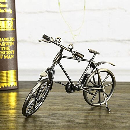 Vintage Nostaljik Retro El Yapımı Metal Bisiklet Modeli Dekoratif Hediyelik Biblo Vitrin Süsü