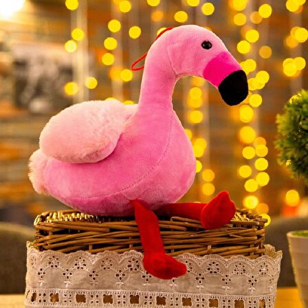 İthal Kumaş Yumuşak Dokulu Hawaii Flamingo Parti Süsleme Peluş Oyuncak Oyun & Uyku Arkadaşı 25 cm.