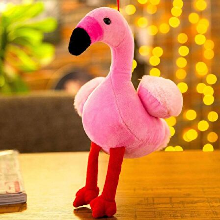 İthal Kumaş Yumuşak Dokulu Hawaii Flamingo Parti Süsleme Peluş Oyuncak Oyun & Uyku Arkadaşı 25 cm.