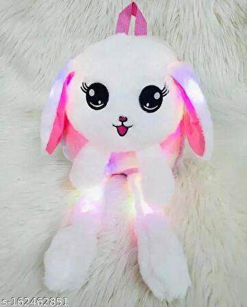 Kulakları Hareket Eden Led Işıklı Sevimli Tavşan Kulaklı Peluş Oyuncak Çanta & Uyku Arkadaşı 55 cm.