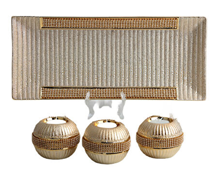 Lüks Porselen 3lü Tealight Mumluk Şamdan Biblo Heykel Hediyelik Dekoratif Ürün Masa Süsü Ev Hediye 3