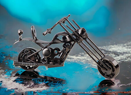 Nostaljik Retro El Yapımı Metal Motosiklet Modeli Dekoratif Biblo Vitrin Süsü Ev Yeni Yıl Hediyesi 3