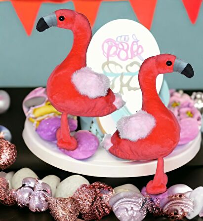 2 Adet İthal Kumaş Yumuşak Dokulu Hawaii Flamingo Parti Süsleme Peluş Oyuncak Oyun & Uyku Arkadaşı