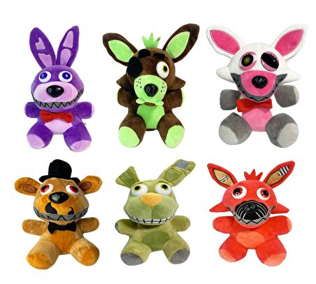 Five Nights at Freddy's Bonnie Foxy Freddy Mangle Springtrap 6'lı Peluş Oyuncak Oyun & Uyku Arkadaşı