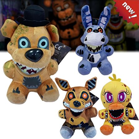 Five Nights at Freddy's FNAF Bonnie Chica Foxy Freddy 4lü Peluş Oyuncak Seti Oyun & Uyku Arkadaşları