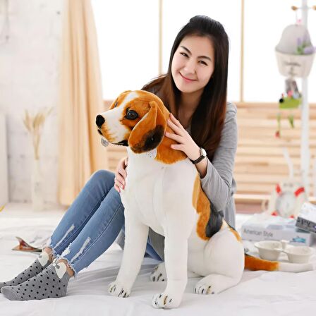 Gerçek Görünümlü Alman Kurdu Dalmaçyalı Beagle Köpek Peluş Oyuncak Çeşitleri Uyku Oyun Arkadaşı 70cm