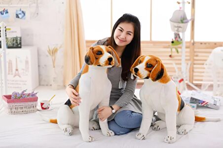 Gerçek Görünümlü Alman Kurdu Dalmaçyalı Beagle Köpek Peluş Oyuncak Çeşitleri Uyku Oyun Arkadaşı 70cm