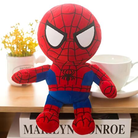 İthal Kumaş Marvel Spiderman Örümcek Adam Anime Versiyon Figür Peluş Oyuncak Uyku Oyun Arkadaşı 27cm