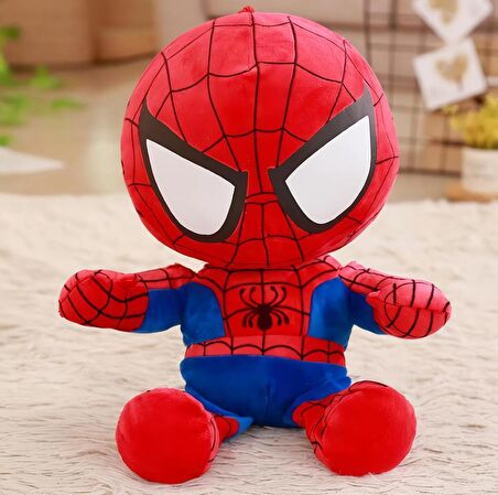 İthal Kumaş Marvel Spiderman Örümcek Adam Anime Versiyon Figür Peluş Oyuncak Uyku Oyun Arkadaşı 27cm