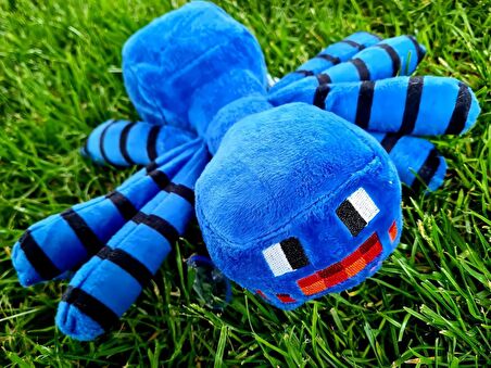 İthal Kumaş Minecraft Jinx Mojang Blue Spider Karakter Figür Peluş Oyuncak Uyku Oyun Arkadaşı 30 cm.