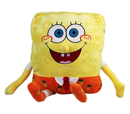 İthal Kumaş Renkli 3 Boyutlu Sünger Bob Figür Peluş Oyuncak Çeşitleri Uyku & Oyun Arkadaşı DEV 70 cm