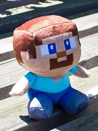 İthal Kumaş Minecraft Anime Stil Steve 2 Karakter Figür Peluş Oyuncak Uyku & Oyun Arkadaşı 25 cm.