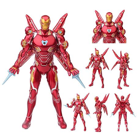 Marvel Avengers Iron Man Demir Adam Mark MK50 Metal Görünümlü Işıklı Karakter Figür Oyuncak 17 cm.