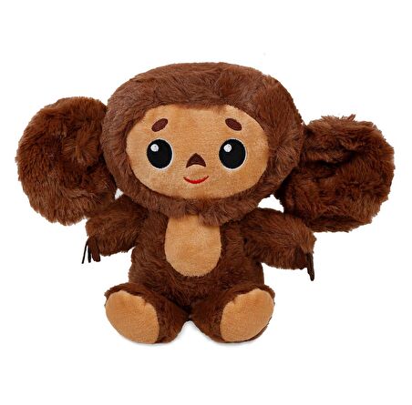 İthal Kumaş Sesli Müzikli Sevimli Maymun Cheburashka Figür Peluş Oyuncak Uyku & Oyun Arkadaşı 23 cm.