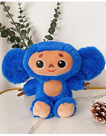 İthal Kumaş Sesli Müzikli Sevimli Maymun Cheburashka Figür Peluş Oyuncak Uyku & Oyun Arkadaşı 23 cm.