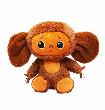 İthal Kumaş Sesli Müzikli Sevimli Maymun Cheburashka Çeburaşka Figür Peluş Oyuncak Uyku & Oyun Arkadaşı 36 cm.